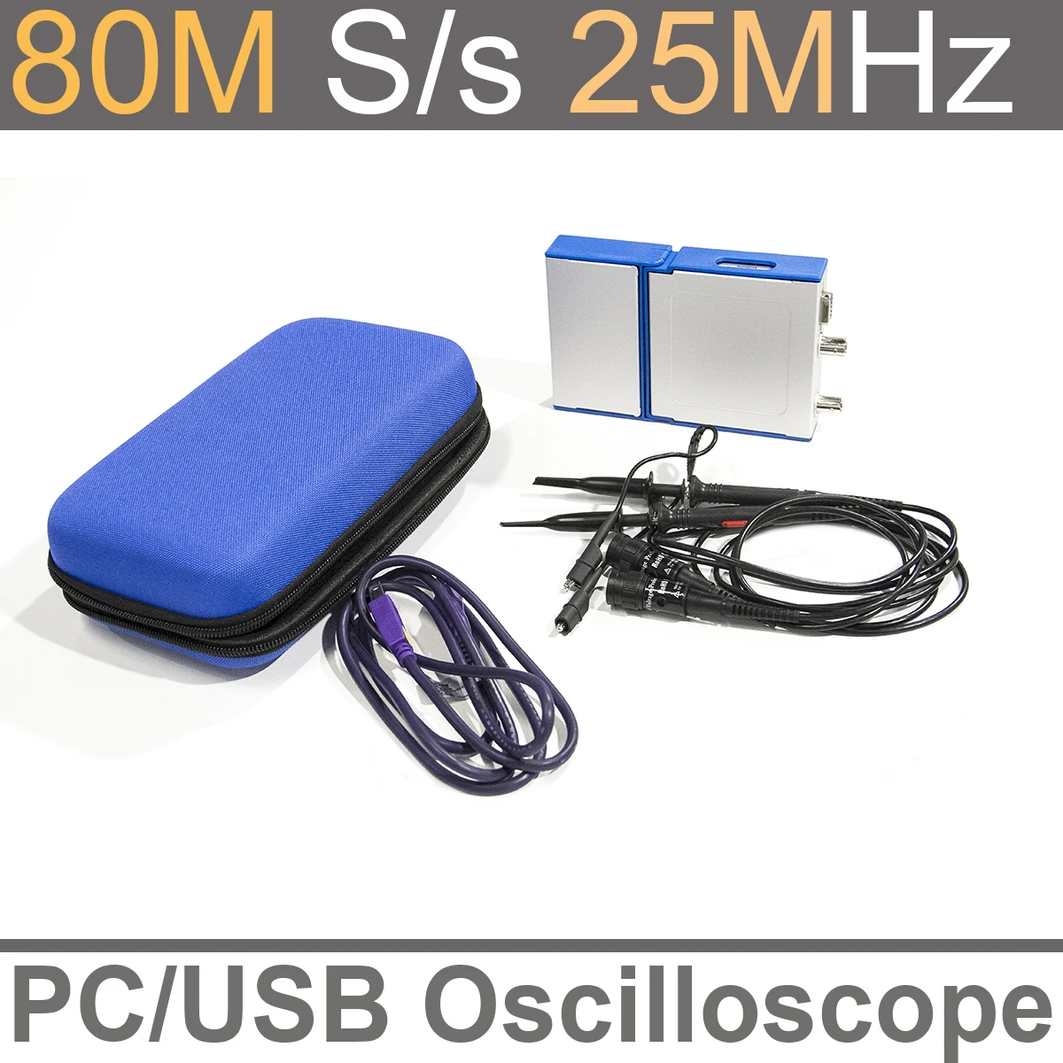 

LOTO USB/осциллограф для ПК OSC802, 80 мс/с частота дискретизации, 20 МГц полос пропускания, для автомобиля, для хобби, студент, инженеры