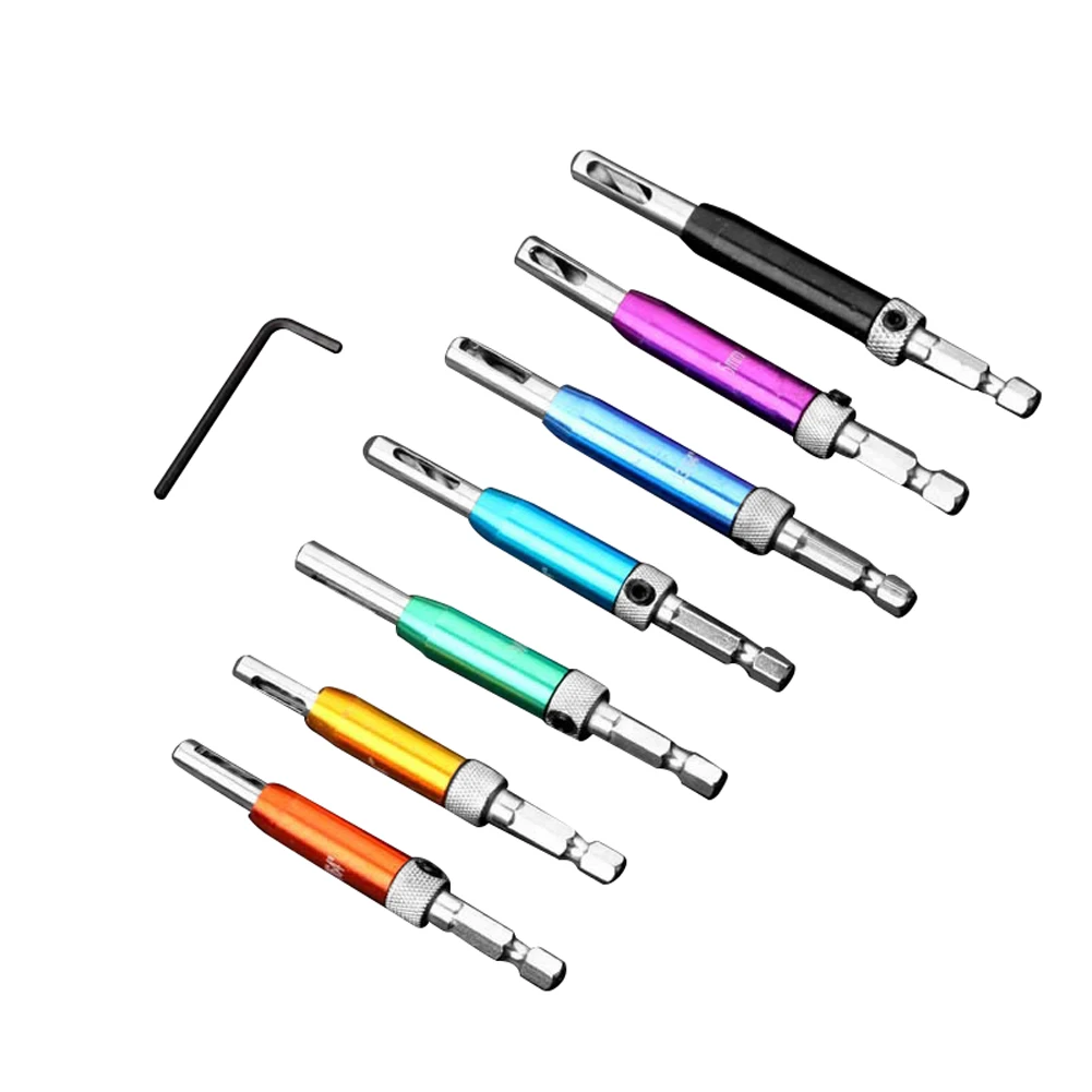 

7Pcs HSS Door Self-centering Hinge Drill Bit Set Hinge Tapper Hole Puncher Woodworking Tools With Wrench For Wood Materials