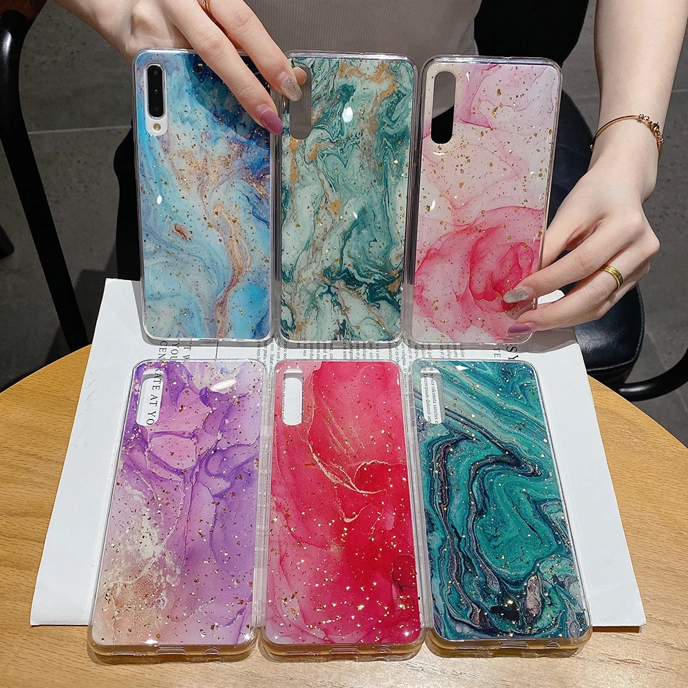 

For Samsung Galaxy A50 A70 Case Marble Silicone TPU Phone Cover A51 A71 A20 A30 A30S A40 Note 10 20 S20 Ultra Lite S10 Plus Case