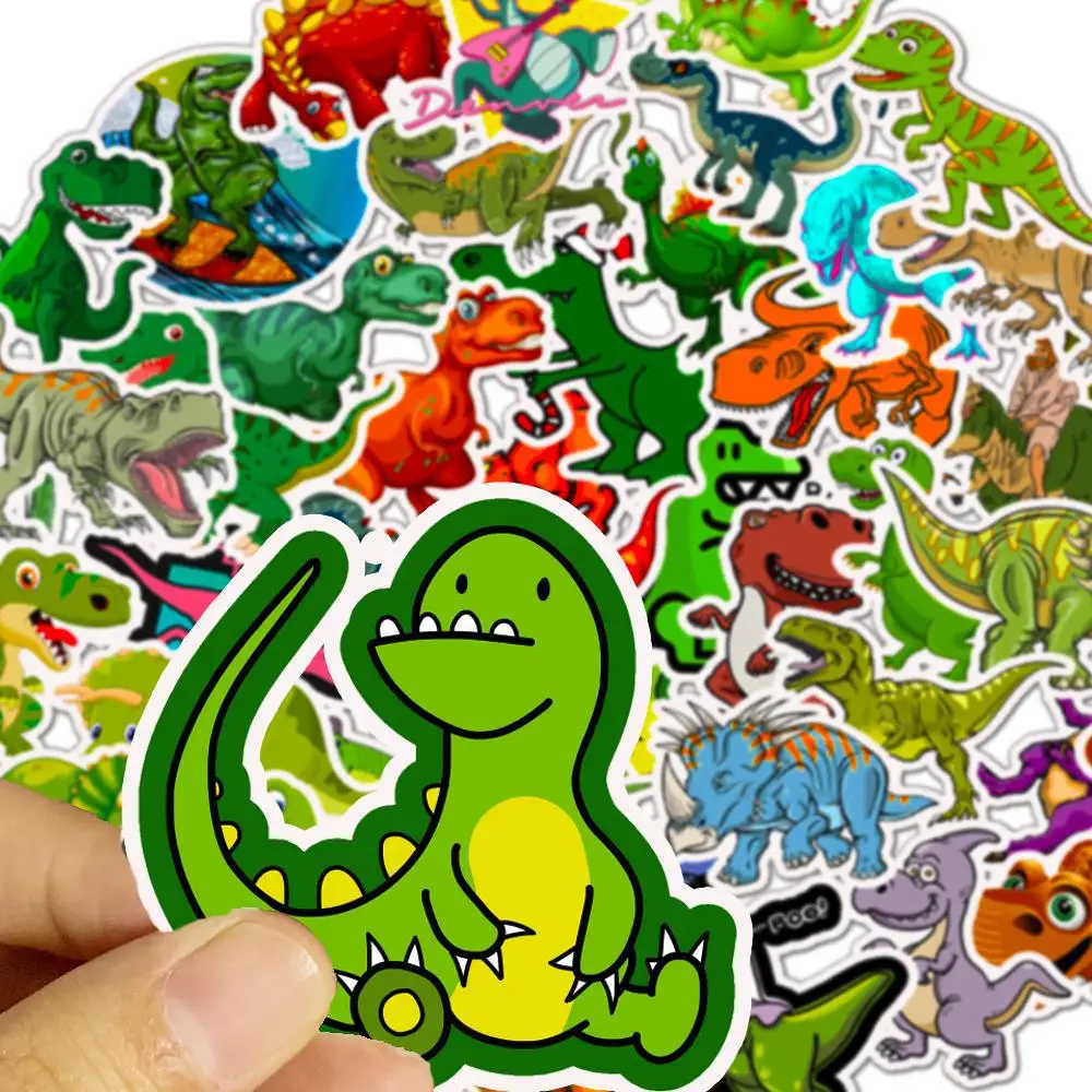 50 Pcs Cute Cartoon Dinosaur Stickers Decal For Luggage Snowboard Car Fridge Car- Styling Laptop Toys for Children GYH | Игрушки и хобби