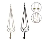 Подвесная корзина, ручная плетеная сетчатая сумочка для цветов и горшков, винтажный Декор для дома, веревка с узлом для растений, садовый поднос