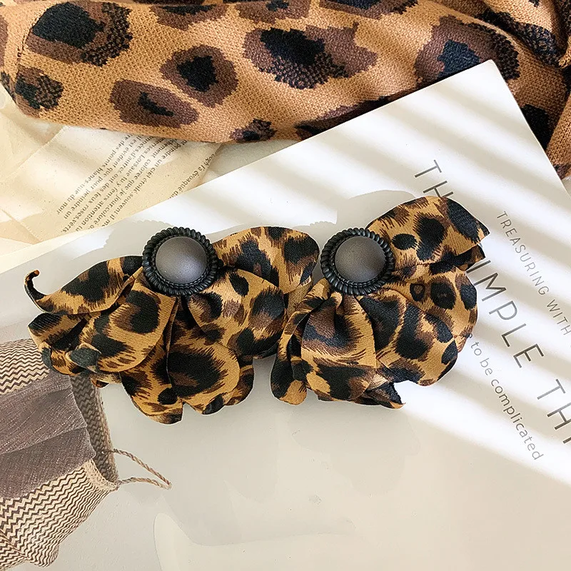 

FYUAN Fashion Leopard Cloth Drop Earrings Women Bohemia Oversize Dangle Earrings Statement Earrings Party Jewelry Gifts