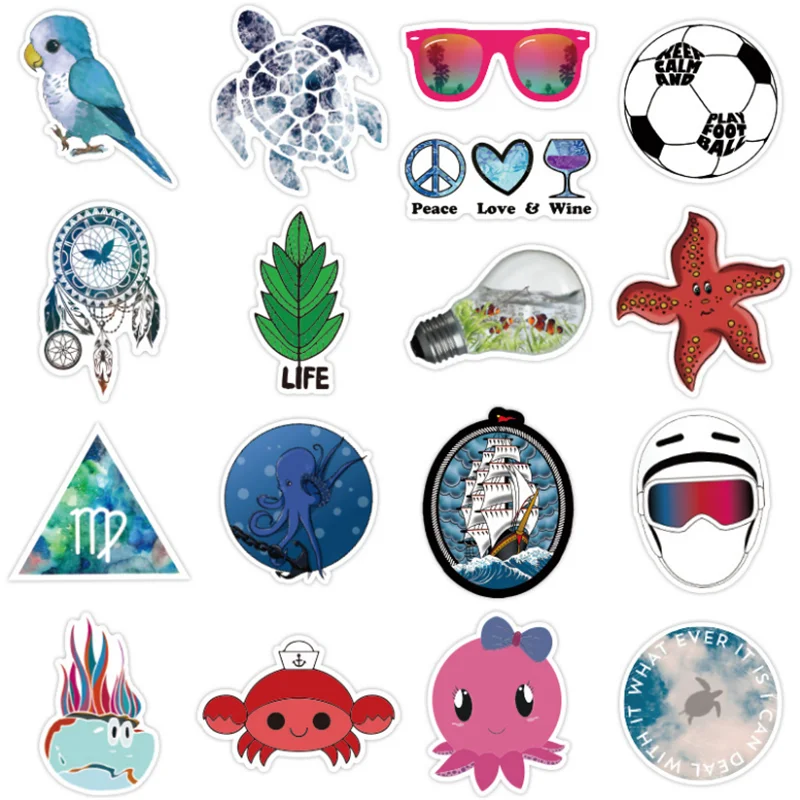 

10/30/50PCS Cute Fashion Small Fresh Graffiti Skateboard Refrigerator Laptop Helmet Waterproof Decorative Stickers Wholesale