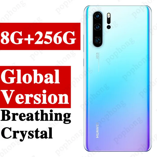 Глобальная Версия Дополнительно huawei P30 Pro мобильный телефон 6,47 ''полный экран OLED Kirin 980 смартфон NFC GPS Android 9,1 5 камер - Цвет: Global8G256G crystal