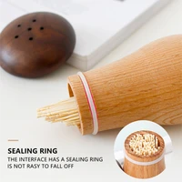 mushroom shape wood case toothpicks container toothpick dispenser toothpick storage box natural wooden toothpick jar for kitchen