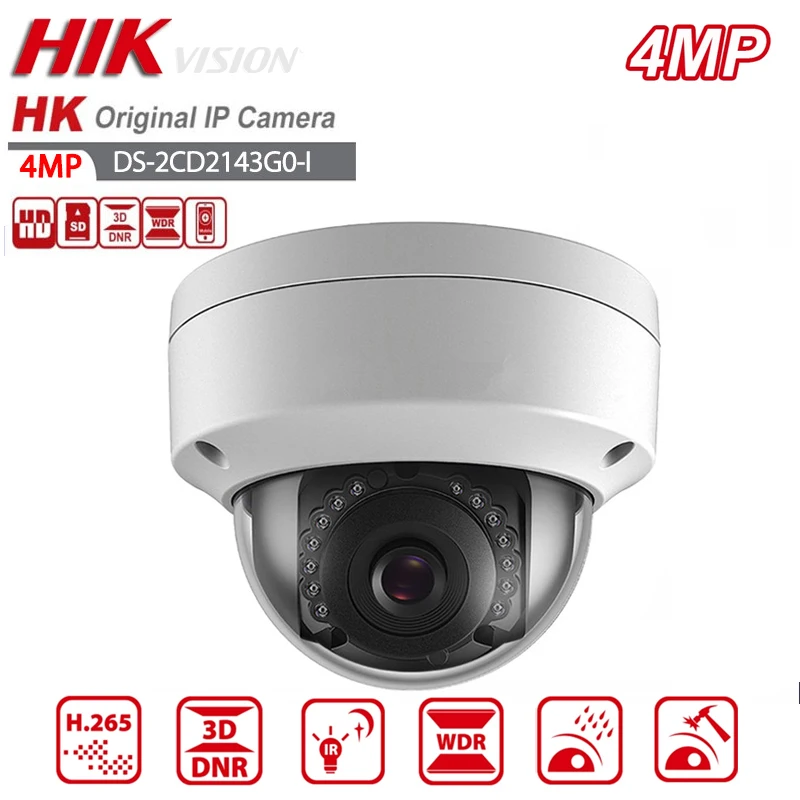Original Hik Surveillance DS-2CD2143G0-I Replace DS-2CD2142FWD-I IP Camera POE 4MP Dome IR CCTV H265 Firmware Upgrade