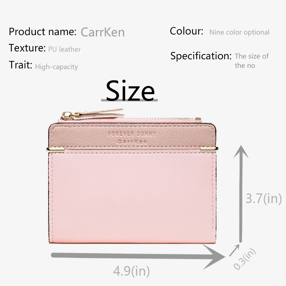 

Women's Short Wallet PU Leather Coin Purse For Woman Girls Card Holder Ladies Zipper Bag Money Handbag Female Hasp Mini Clutch