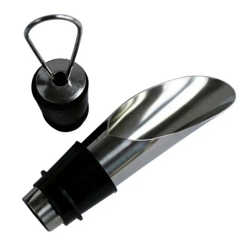 

New Qualified Liquor Spirit Pourer Flow Wine Bottle Pour Spout Stopper Stainless Steel Cap red wine Stopper Dropship D36Au31