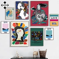 luxury brand posters and prints love 1983 woman snake canvas painting fashion paris wall art pictures for living room home decor