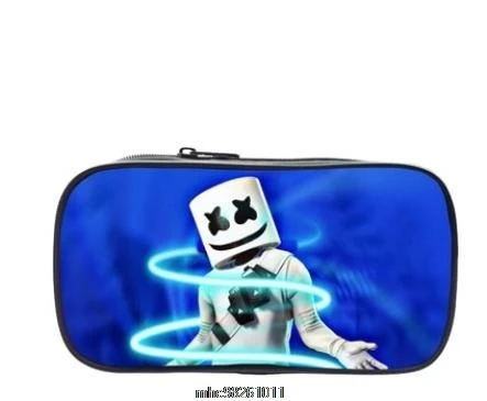 Чехол для карандашей DJ Marshmello на молнии саржевый большой холщовый футляр ручек и