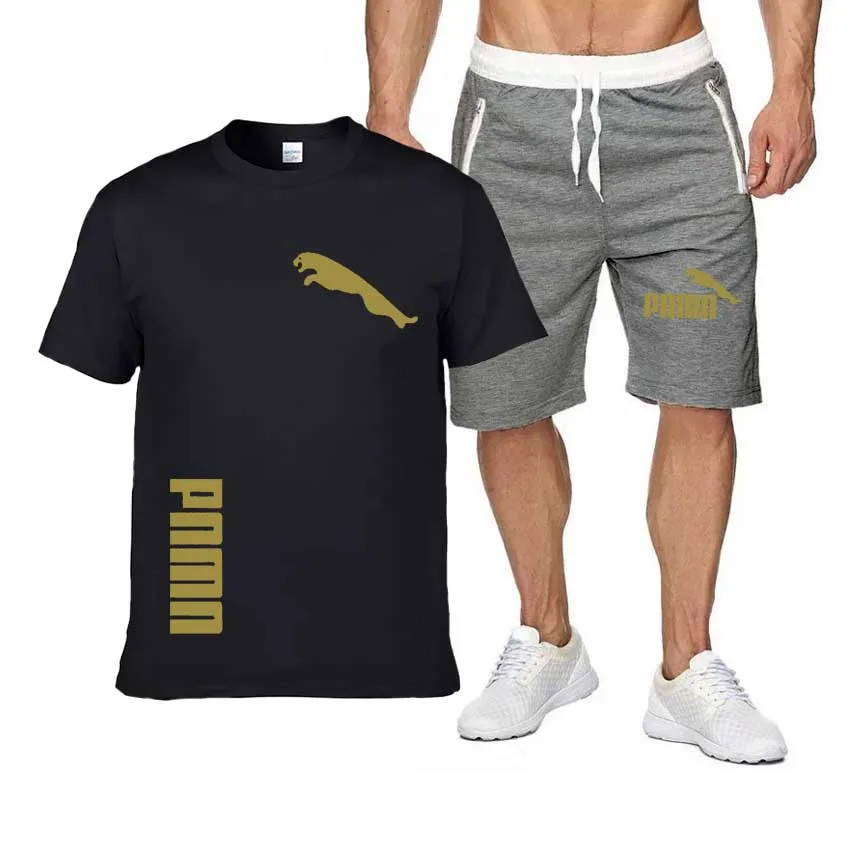 

2021 Summer New suit Men's Leisure T-shirt Fashion style Men's Assembly comes with a handsome set Shorts suit Leisure suit