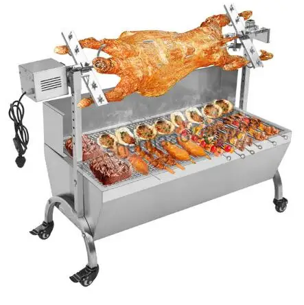 

Electric barbecue grill Stainless Steel BBQ Grill Charcoal Pig Spit Roaster Rotisserie Barbeque machine Multifunctional 1pc