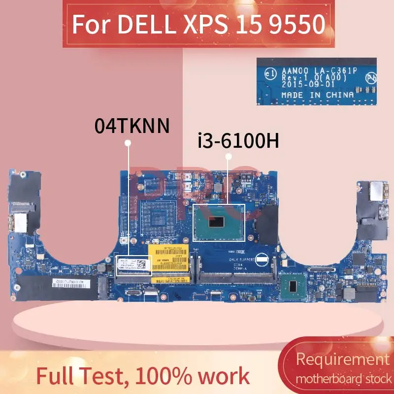 Para dell xps 15 9550 i3-6100H computador portátil placa-mãe 04 tnnn LA-C361P sr2fr ddr4 notebook mainboard