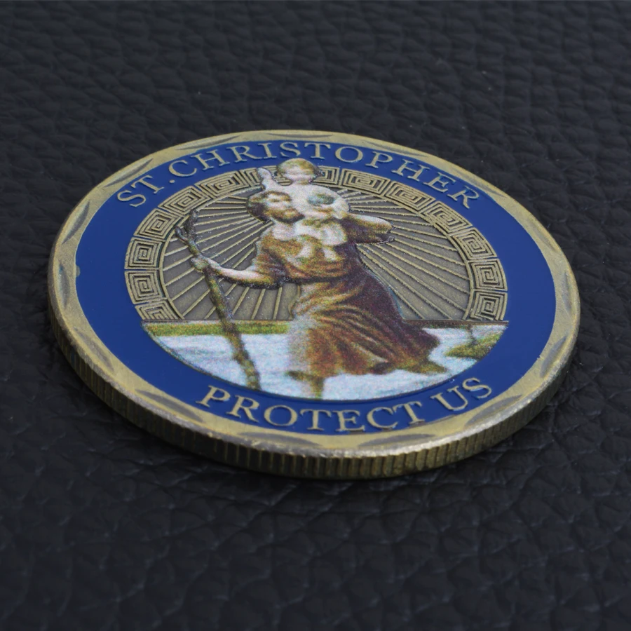 St. Christopher Commemorative Coin Patron Saint Of Travelers Challenge Gift Collection Non Currency | Дом и сад