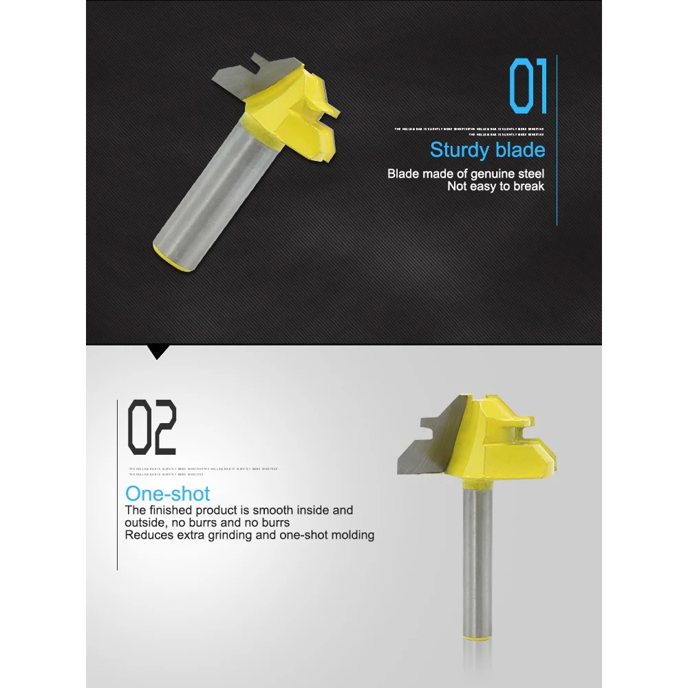 

Woodworker Lock Miter Router Bit 45 Degree Width 8*1-1/2 Woodworking Drill Bit 8mm Shank Tenon Cutter Woodwork Milling Cutters