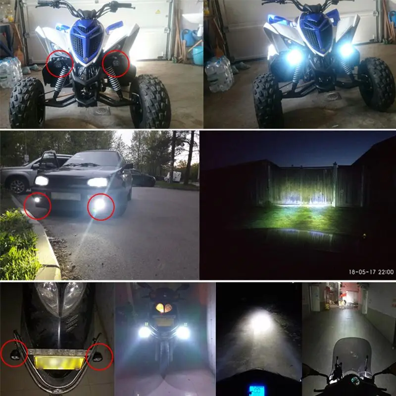 

Motorcycle LED Illumination Lamp Electric Vehicle Headlight Set Bicycle Super Bright Spotlight Car Waterproof Light