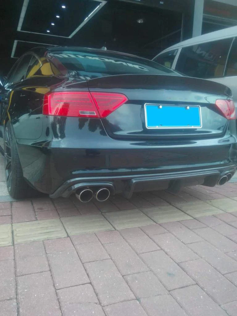 Для A5 углеродного волокна диффузор губа на задний бампер спойлер для Audi Sline S5 2/4