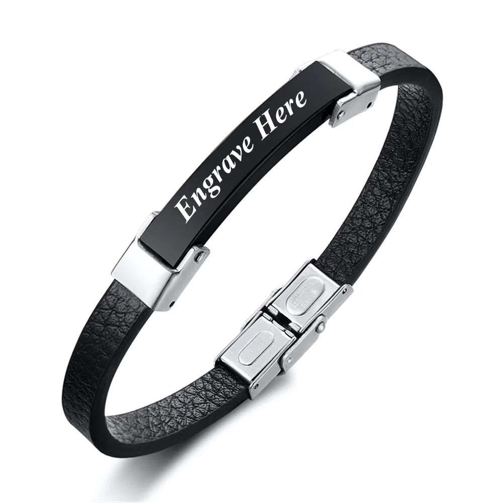 Модный простой мужской браслет V.YA из кожи и микрофибры браслеты нержавеющей