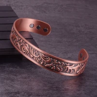 pure copper bracelet men 15mm wide adjustable vintage cuff copper magnetic bracelet arthritis magnetic therapy energy bracelet