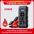 5usd coupon "TOPDON5"20800mAh Topdon urządzenie do uruchamiania awaryjnego samochodu V2000 1200A urządzenie zapłonowe bezprzewodowy powerbank akumulator samochodowy Starter Launcher dla Starter skoku samochodowego