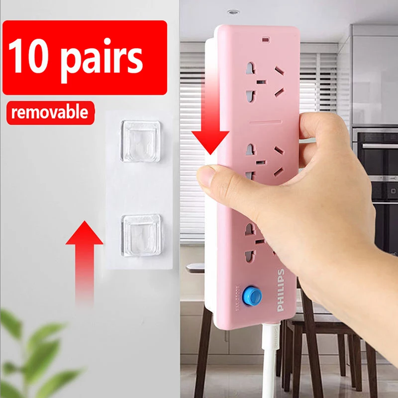 

Double-sided Adhesive Wall Hooks Hanger Strong Transparent hooks for home Kitchen and Bathroom Suction cup Wall Holder 5/10 sets