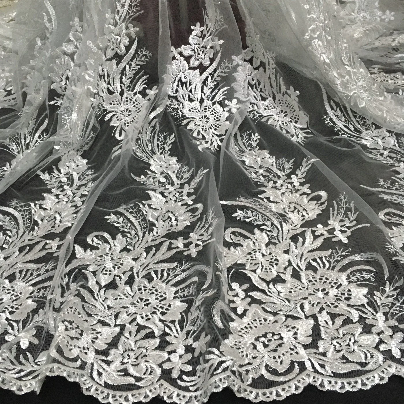 Белая кружевная ткань для свадебного платья африканская 2021 высококачественное