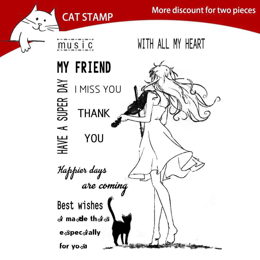 

Refined Girl Transparent Clear Stamps For Scrapbooking Card Making Photo Album Silicone Stamp DIY Decorative Crafts