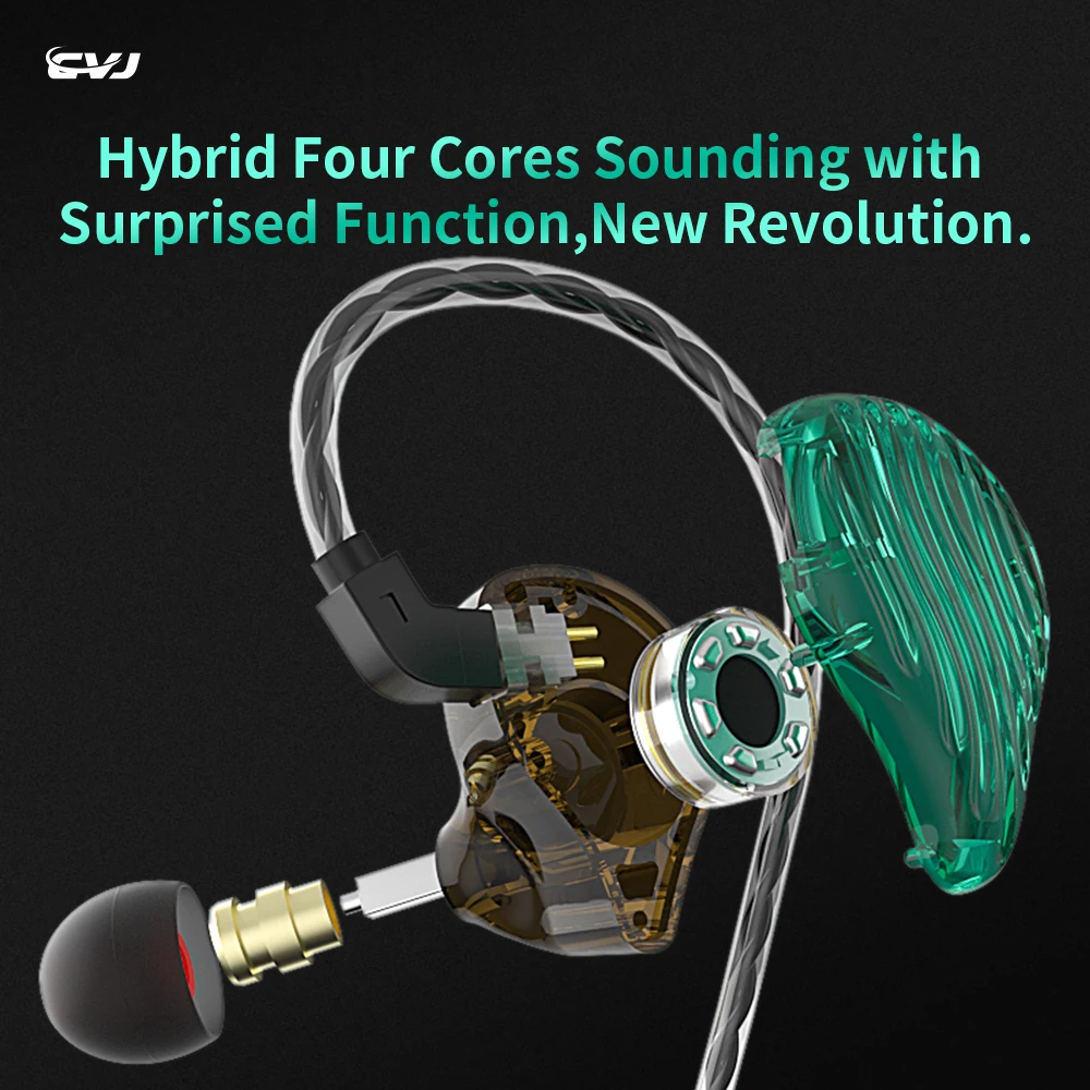 Внутриканальные наушники CVJ CSE 1BA 1DD гибридные Hi-Fi с драйверами и 2-контактным
