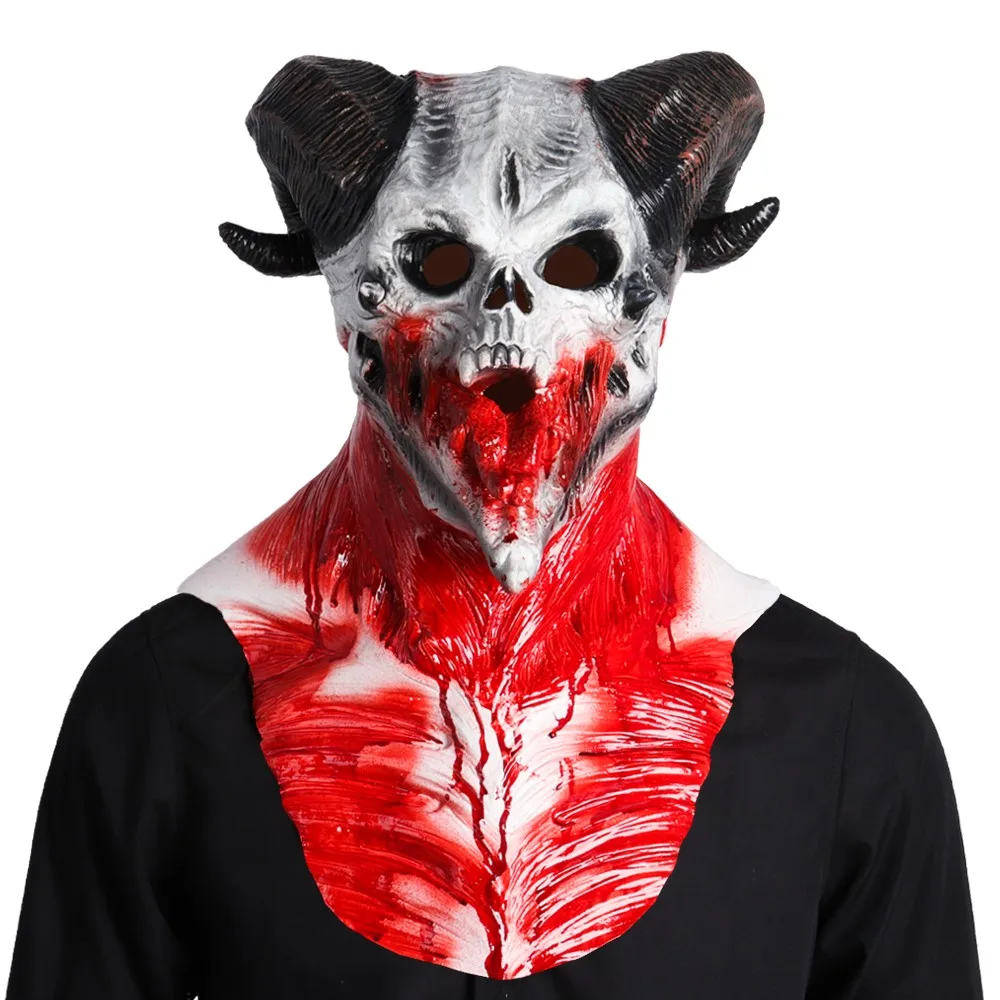 Маска для Хэллоуина маска с воином демоном черепом скелетом козлом присоской