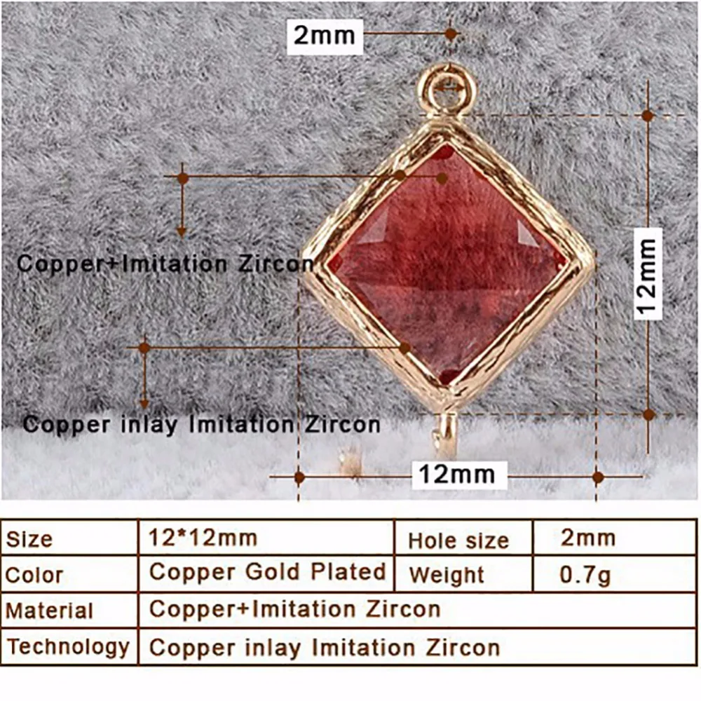 24 шт. квадратные ожерелья и серьги в рамке 12 цветов|f pendant|imitation zirconconnector pendant |