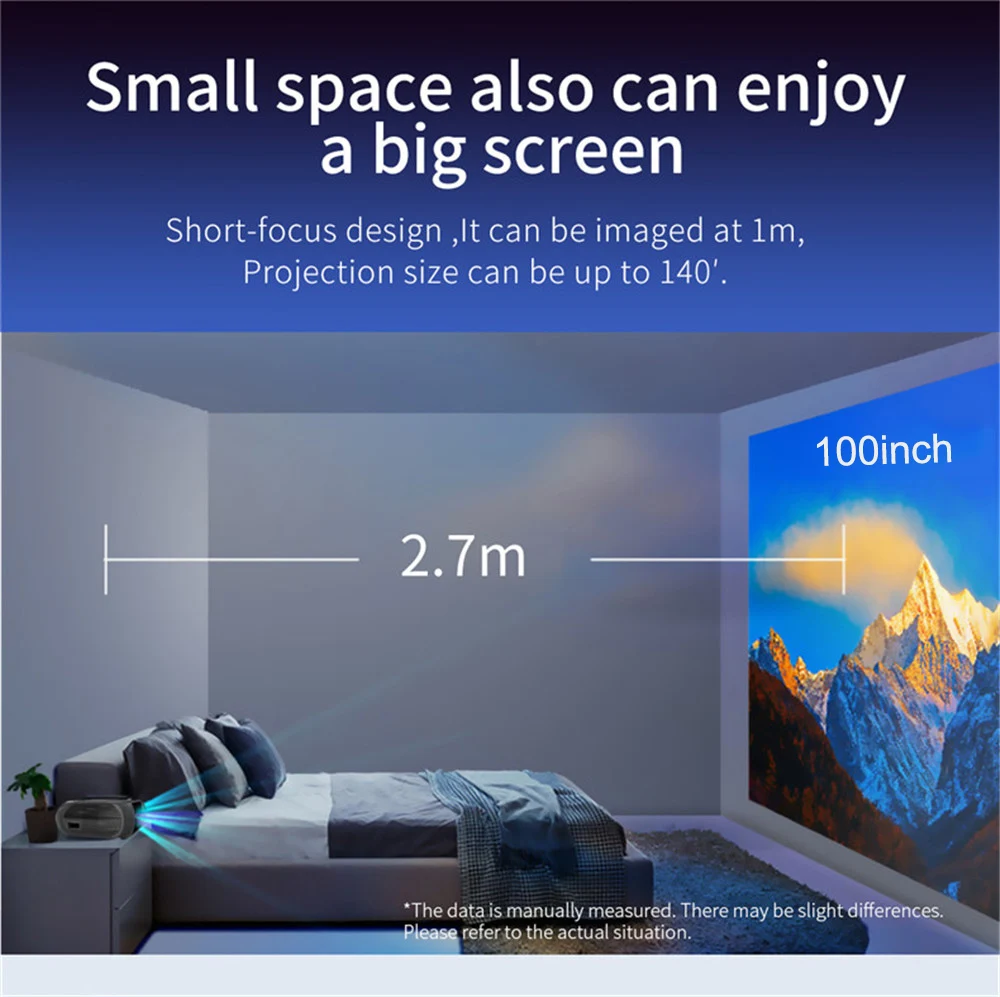 Светодиодный умный портативный мини проектор WZATCO B7 Android 9 0 Wi Fi HD I поддержка Full 1080p