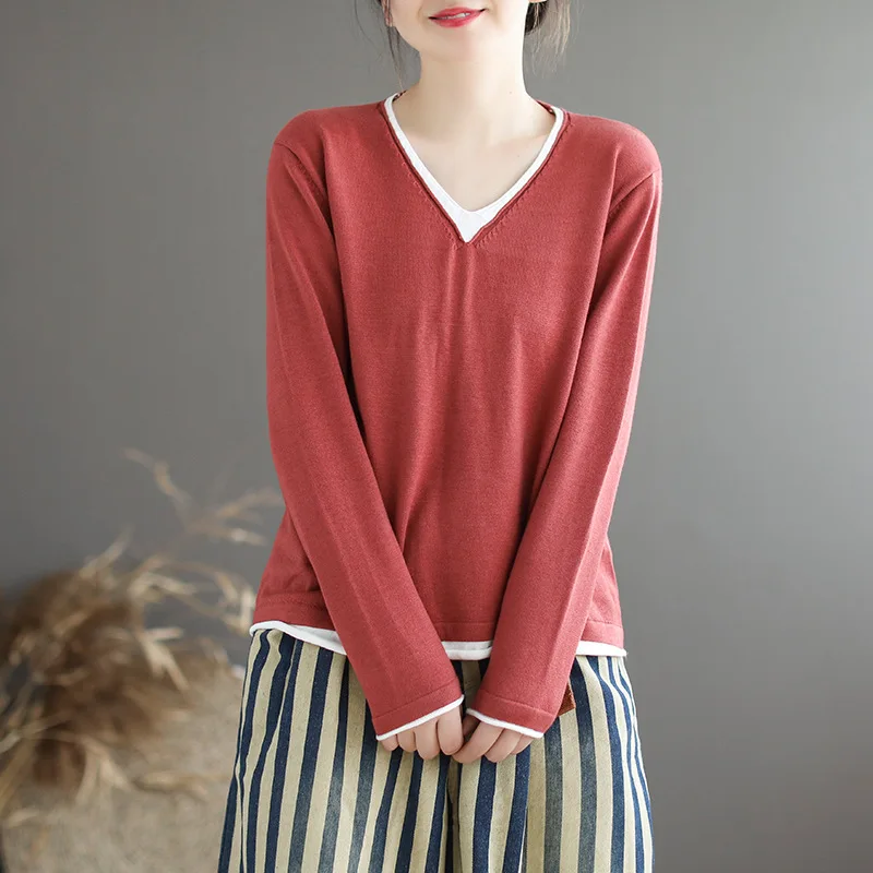 Весна 2020 женская футболка свободные искусственные в стиле ретро два предмета