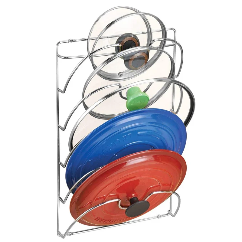Стеллаж для хранения крышек сковородок настенный держатель Органайзер крышки