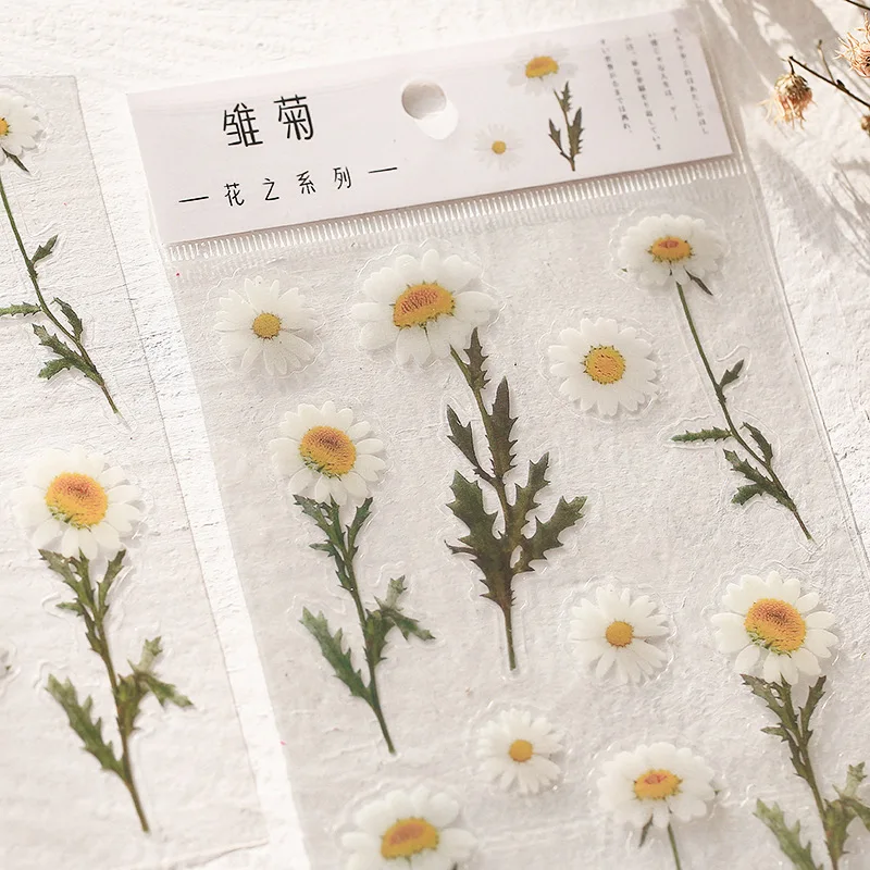 Coloffice Flower Series Small Fresh Plant Material DIY Special-Shaped Decorative Sweet Stationery Stickers For Girl 1 Piece | Канцтовары