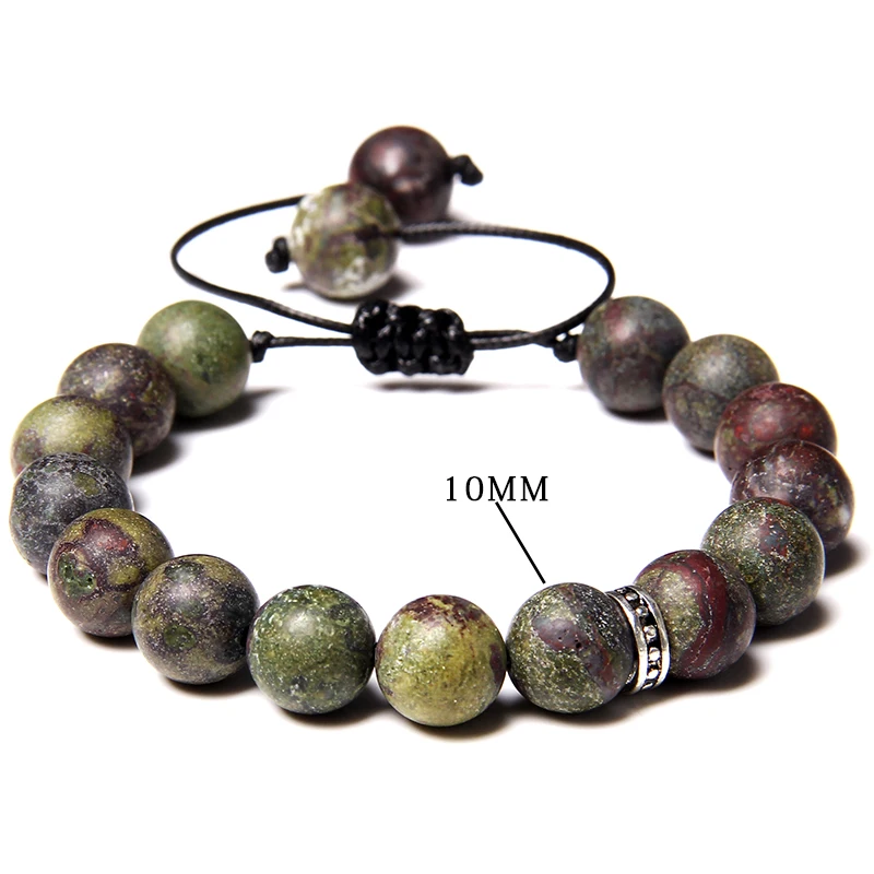 

10 mm Snowflake Stone Beads Bracelets Vintage Adjustable Men Silver Color CZ Charm Bracelet Women Yoga Balance Energy Jewelry