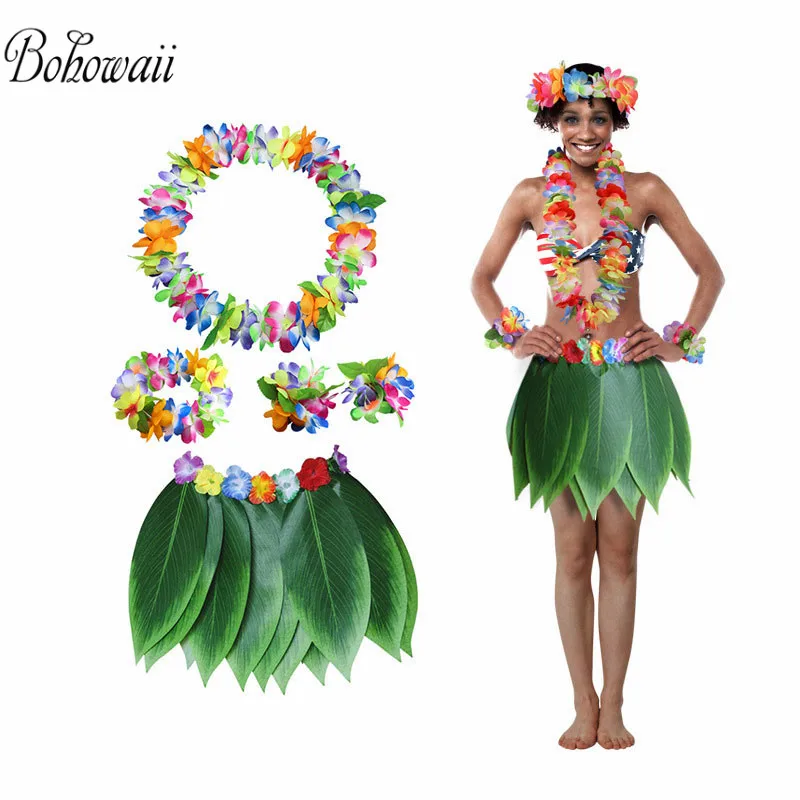 Гавайские юбки хула с искусственными цветами гибискуса для Falda Hawaiana Mujer и пляжные