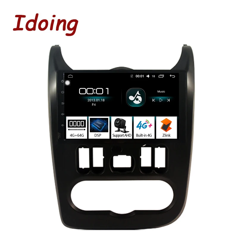 Автомобильный мультимедийный плеер Idoing 9 &quot 4 Гб + 64 ГБ 8 ядер Android 1 аудио видео 2.5D