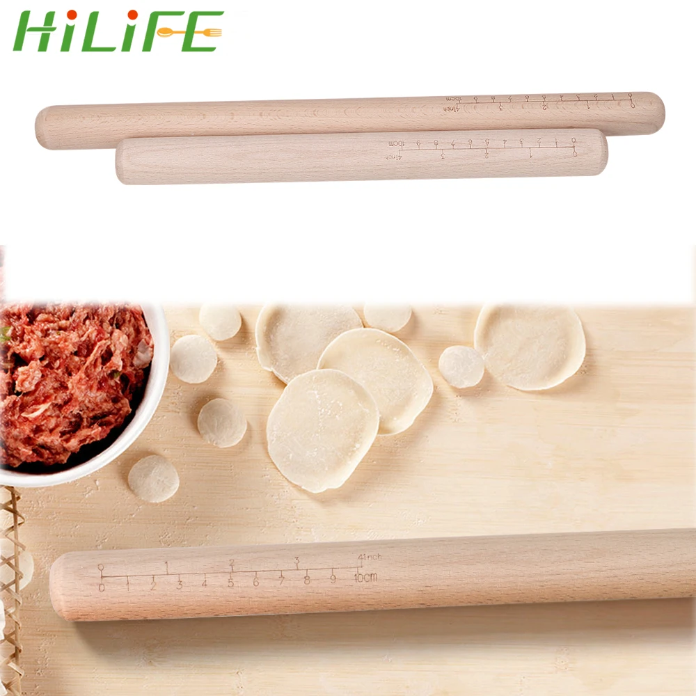 HILIFE антипригарный валик для теста пиццы торта 38 см/30 см деревянная Скалка с