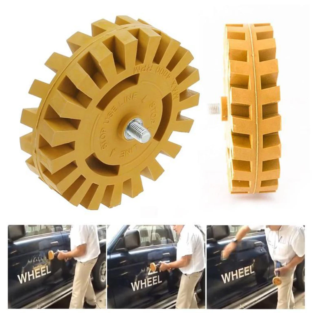 

4 дюйма 20 мм/26 мм ремонт краски автомобильный адаптер для дрели гладкий полосатый ластик колесо эффективная быстрая резиновая наклейка удал...