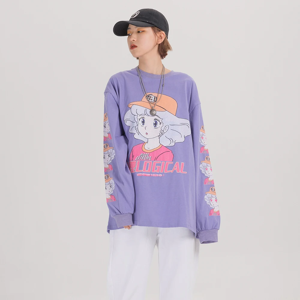 

EXTREME Long Sleeve Harajuku Kawaii Clothes Oversized Japanese Streetwear Cartoon T Shirt Women Cute Kawaii Shirt 2020 Clothing