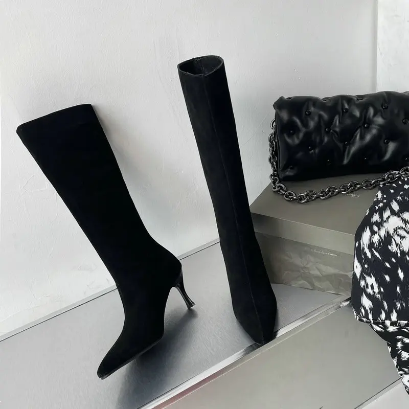 

Sexy Clasic Womens Shoes Heels 2021 Fashion Autumn Winter Knee High Boots Wedding Night Club High Heels Boots Boots