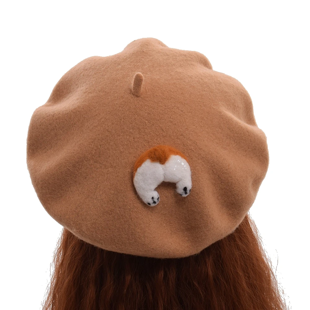 Берет в стиле &quotлолита&quot теплая мягкая милая облегающая шапка с ягодицами|girl