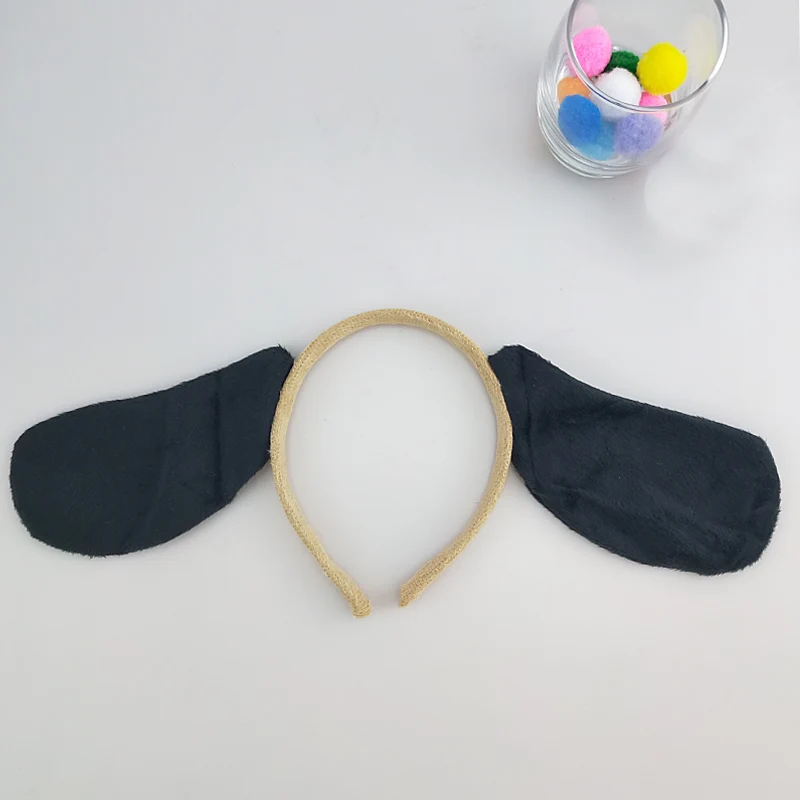 Повязка на голову с ушками желтой собаки галстук бабочка хвост лапы косплей