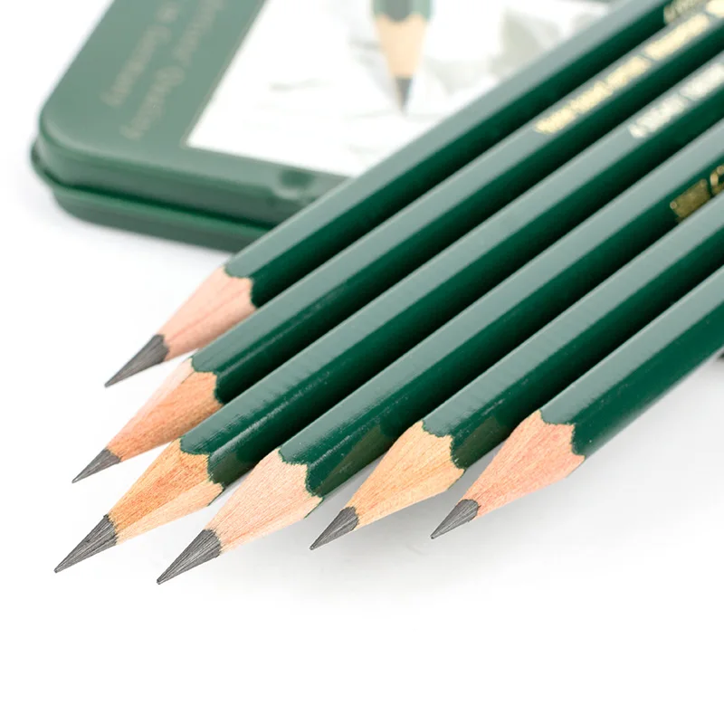 Faber Castell 6 9000 графитовый карандаш для рисования и эскизов Оловянная коробка шт.