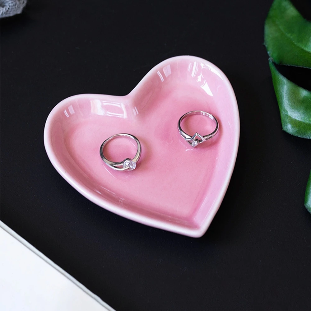 Ceramic Heart Moon Shape Small Jewelry Dish Earrings Necklace Ring Storage Plates Fruit Dessert Cake Display Bowl Tray Tableware | Дом и сад