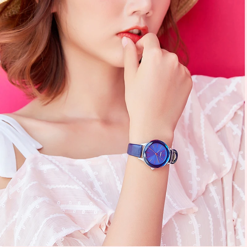 

NO. 2 Luxury Ladies Multi Face Dial Quartz Watch Women Dress PU Leather Wrist Watches Classic Red Clock 2018 relogio feminino