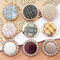 10pcs metal buttons high end coat cashmere woolen suit round inset rhinestone decoration large hand sewing buckle