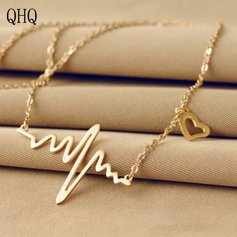 QHQ pendant necklace chain chocker heart neckless best friend titanium steel fashion female accessories jewelry gifts for women | Украшения