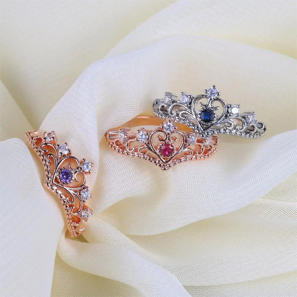 Принцесса проект &quotКорона&quot Стиль кольца для женщин Роскошные ювелирные