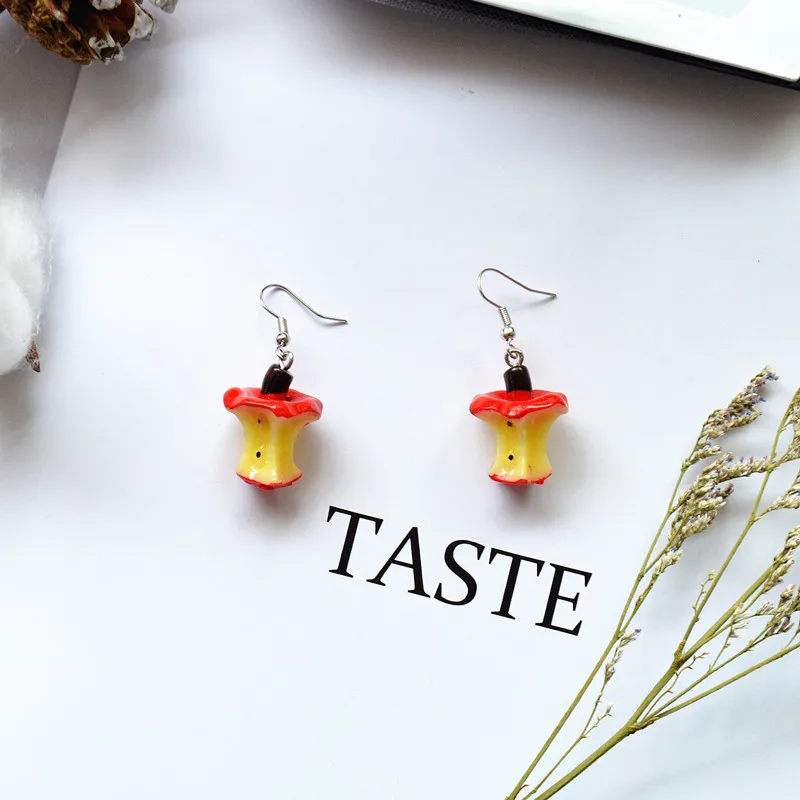 Уникальный дизайн имитация Tangerinr яблоко питая серьги свежие милые еда детской